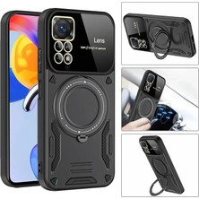 Renas Store Newface Xiaomi Redmi Note 11 Pro Kılıf Joy Lens Standlı Kapak - Siyah