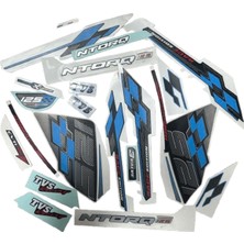 Moto Express Tvs NTORQ125 Komple Sticker Etiketi Seti Mavi