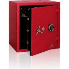 Robert Taylor Watch Winder Baron Collection | 4 Slotlu 3 Çekmeceli Güvenlik Kasası Elektronik Şifre Kontrollü | Yanmaz Çelik Kasa | Bordo / Siyah