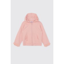 Panço Kız Bebek Fermuarlı Pudra Sweatshirt
