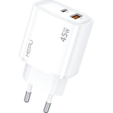 Starseven HP-C31 45 Watt Gan Adaptörü 2-Port Fast Charger Adaptörü Kablo Dual-Port Cha