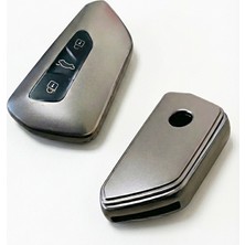 TeknoKapsül Volkswagen Skoda Seat Golf 8 Uyumlu Smart 3 Buton Silikon Oto Anahtar Kumanda Kabı Kılıf Füme