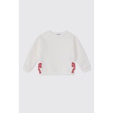 Panço Kız Bebek Beyaz Sweatshirt