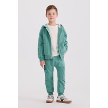 Panço Erkek Çocuk Fermuarlı Yeşil Sweatshirt