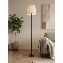 Venüs Nova Venüs Acrux Large | Modern Siyah Metal Lambader | Krem Kumaş Başlık | Ayaklı Aydınlatma (190CM)