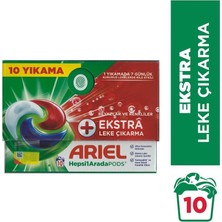 Ariel HEPSI1ARADA Pods® Extra Leke Çıkarma Kapsül Çamaşır Deterjanı Beyazlar ve Renkliler 10 Yıkama