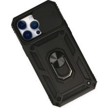 TeknoKapsül iPhone 14 Pro Kılıf Pars Lens Yüzüklü Silikon - Siyah