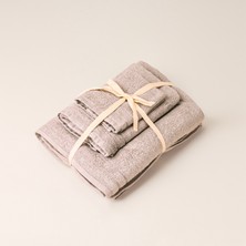 Baveno Microcotton 3'lü Havlu Seti - Bej