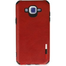 sbodurhome Samsung Galaxy J7 Kılıf Loop Deri Silikon - Kırmızı