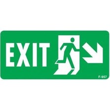 TeknoKapsül Exit Sağ Aşağı Uyarı Levhası 17,5X25 KOD:957
