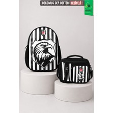 x Dekomus Lisanslı Beşiktaş Özel Tasarım 3D Kartal Küçük Boy Anaokul ve Beslenme Çantası Seti