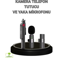 Renas Store Vlog ve Canlı Yayın Için Çift Yaka Mikrofonu ve Tripodlu Selfie Çubuğu Seti