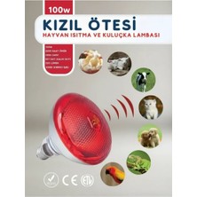 Renas Store 100W Kızılötesi (Infrared) Isıtıcılı Hayvan Isıtma ve Kuluçka Lambası (Kırmızı Işık) E27 (Kalın Duy)