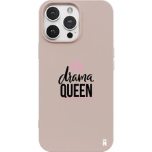 Casen iPhone 16 Pro Max Pudra Lansman Renkli Silikon Drama Queen Tasarımlı Premium Kılıf