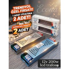 Econa 12V 200W 16,5 A Şerit LED Trafosu 15 mt LED Için(2 Adet Fiyatı)