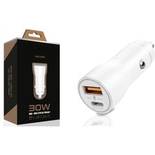Renas Store 30W USB ve Usb-C Pd Araba Şarj Cihazı Hızlı Şarj, Iphone ve Android Uyumlu, Çift Çıkışlı