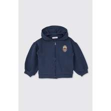 Panço Kız Bebek Fermuarlı Lacivert Sweatshirt