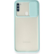 TeknoKapsül Galaxy A11 Kılıf Palm Buzlu Kamera Sürgülü Silikon - Turkuaz