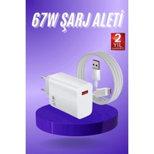 Renas Store Beyaz Ultra Plus Hızlı Şarj Seti Şarj Adaptörü ve Kablosu 67W