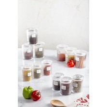 TeknoKapsül 12'li Barok Yuvarlak 2 Boy Kavanoz Seti & Saklama Kabı & Erzak Kabı 6*500 ML,6*250 Ml)