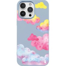 Casen iPhone 11 Pro Mavi Lansman Renkli Silikon Colorful Bulut Tasarımlı Kılıf