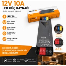 İnoled Inoled 1204 - 10A 120W 12V LED Güç Kaynağı  | Kısa Devre Korumalı Adaptör | Şerit LED Trafo | 220V Ac – 12V Dc Dönüştürücü | Yüksek Verimli, Güvenli, Uzun Ömürlü LED Trafo