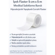 TeknoKapsül Ipek Flaster 5 cm x 5 M Medikal Sabitleme Bandı Hipoalerjenik Yapışkanlı Cerrahi Flaster