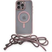 TeknoKapsül iPhone 14 Pro Kılıf Divo Lazer Askılı Magsafe Kapak - Pembe
