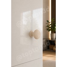 Toptan3D Bej Mantar Kulp - Modern ve Şık Dolap, Gardırop, Şifonyer, Komodin ve Çekmece Kulpu (Vida Dahil)