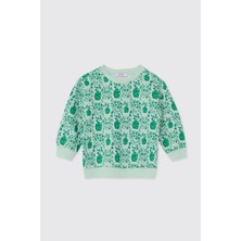 Panço Kız Bebek Desenli Mint Sweatshirt