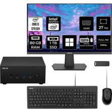 Asus Expertcenter PN64 Intel Core I3-1220P 80GB Ram 1tb SSD 27" Full Hd Monitör WIN11 Home PN64-BB3012MDP788 Mini Masaüstü Bilgisayar + Per4 USB Bellek