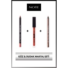 Note Çarpıcı Detaylar 3'lü Makyaj Seti Velvet Blur Tint Silk Stay Lipliner Silk Tattoo Liner