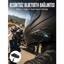 Epilons Kask Kulaklık Bluetooth Motosiklet Kulaklık Intercom Su Geçirmez