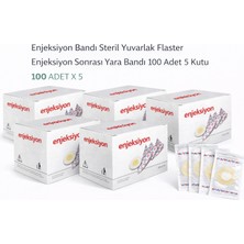 TeknoKapsül Enjeksiyon Bandı Steril Yuvarlak Flaster Enjeksiyon Sonrası Yara Bandı 100’LÜ 5 Kutu