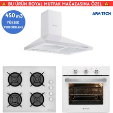 Eminçelik Frano Turbolu Cam Beyaz Ankastre Set ( Ao 2160 Bp W60 + 12 226 +  Ch 1420 Pb W60 Piramit)