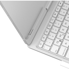 TeknoKapsül iPad Pro 11 (2024) F11 Ats Kılıf Magic Dönen Klavyeli Tablet Kılıf - Gümüş