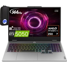 Lenovo Loq Ryzen 7-250 24GB 1tb SSD 15.6" Fhd 144Hz RTX5050 100W Windows 11 Pro 83JG008VTREP4 + Elektropasaj Çanta