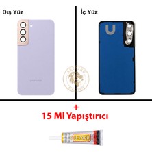 Arsking Samsung S22 Menekşe Arka Pil Kapağı Batarya Kapağı Lazer Kesim + B-7000 Yapıştırıcı