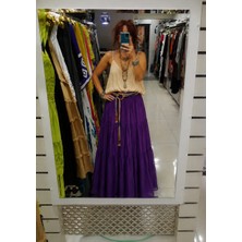 Boutique Bade Ithal Ip Kemerli Etnik Etek