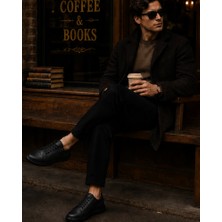 Erkek Fermuarlı Casual Sneaker – Suni Deri Günlük Spor Ayakkabı | Old School Tasarım | Siyah-Taba | 40-44