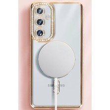 TeknoKapsül Galaxy S25 Kılıf Joke Simli Magneticsafe Kılıf - Mavi