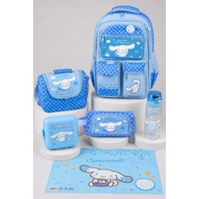 x Dekomus Lisanslı Cinnamoroll Blue Cloud Collection Okul,termoslu Beslenme ve Kalem Çantası,matara,beslenme Kabı,beslenme Örtüsü Seti