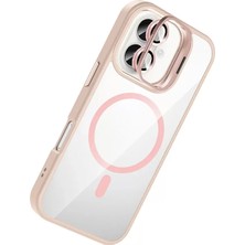 TeknoKapsül iPhone 16 Remim Lensli Magsafe Standlı Kapak - Pembe