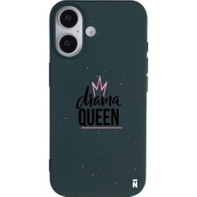 Casen iPhone 16 Plus Haki Lansman Renkli Silikon Drama Queen Tasarımlı Premium Kılıf