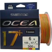 Shimano Ocea 17+ Braid 300MT 6.0pe 47.7kg Ip Örgü Misina Multi Color