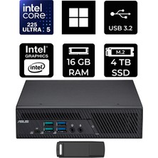 Asus Expertcenter PB64 Core Ultra 5 225 24GB Ram 256GB SSD WIN11 Home PB64-B50060MHP361 Mini Masaüstü Bilgisayar + Per4 USB Bellek