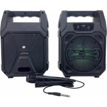 TeknoKapsül Karaoke Mikrofonlu Fm Radyolu Bluetooth Hoparlör Yüksek Ses Kaliteli