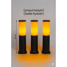 Econa 3 Adet 41 cm Bahçe Yol Aydınlatma, Set Üstü, Duvar Armatürü, Çim,yürüyüş Yolu Aplik,dekoratif Armatür Ampul Hariç