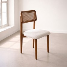Just Home Hazeran Sandalye - Ceviz / Krem - 88X48X48 cm