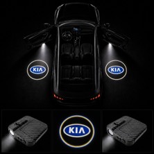 OtoÇizgi Kia Altı Logo Projektör LED Işığı 2\'li Set Pilli Kablosuz Kapı Karşılama Lambası